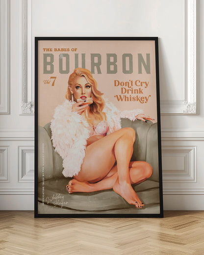 Wandbild Babes of Bourbon Vol 7 Sexy Vintage Whiskey Pinup Girl