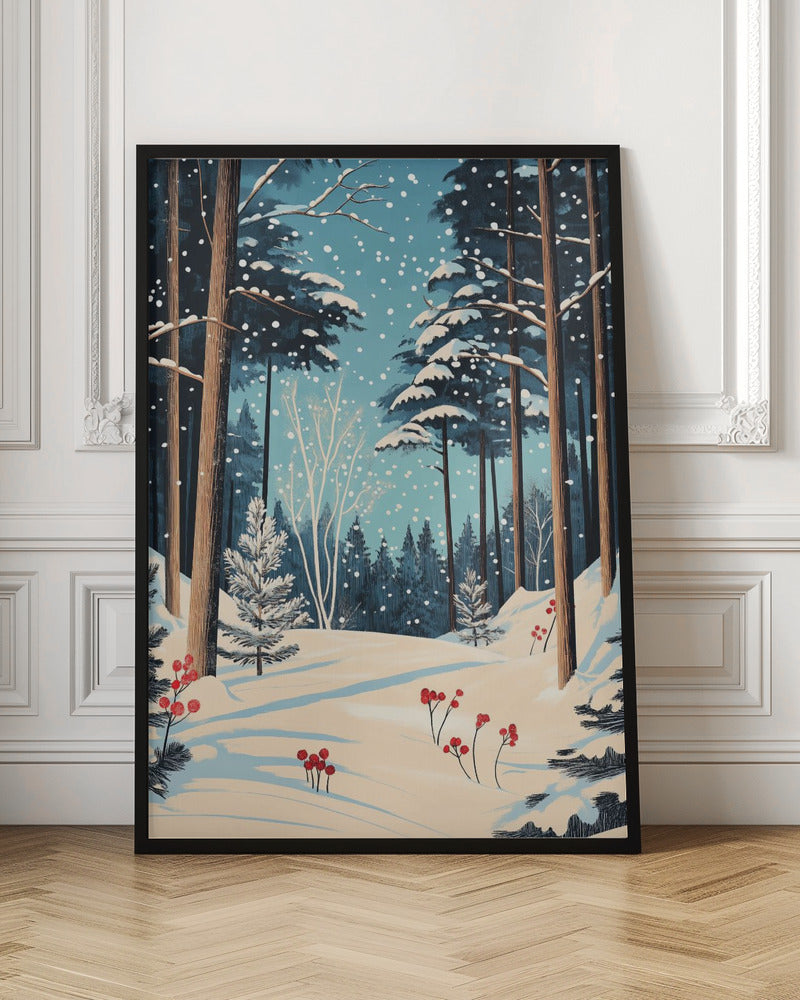 Wandbild Weihnachten Winterwald Leinwandbild
