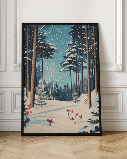 Wandbild Weihnachten Winterwald Leinwandbild