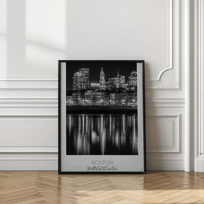 Wandbild BOSTON Abendliche Skyline von North End