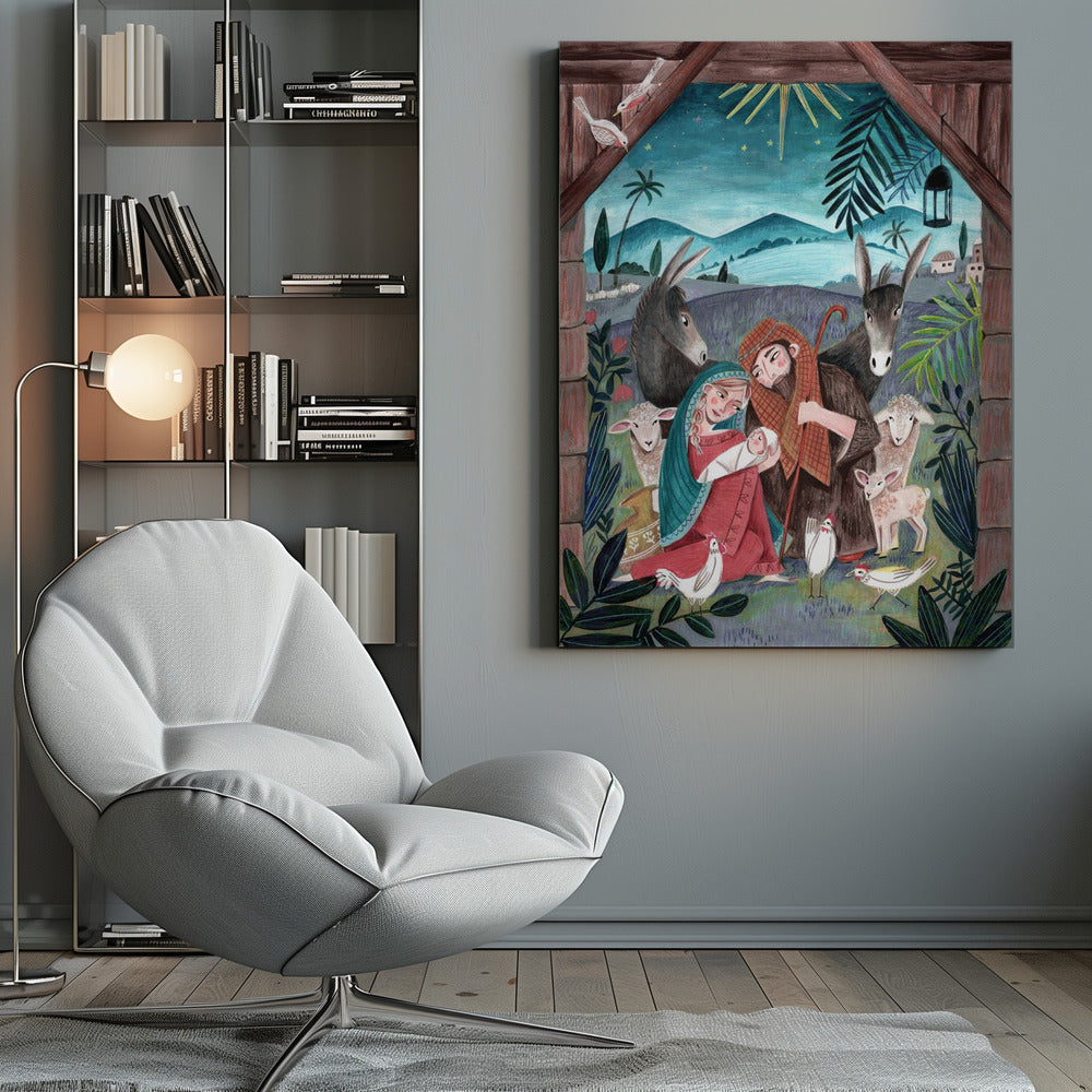 Wandbilder Weihnachten mit Maria und Jesuskind Leinwandbild