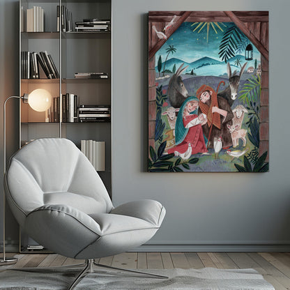 Wandbilder Weihnachten mit Maria und Jesuskind Leinwandbild