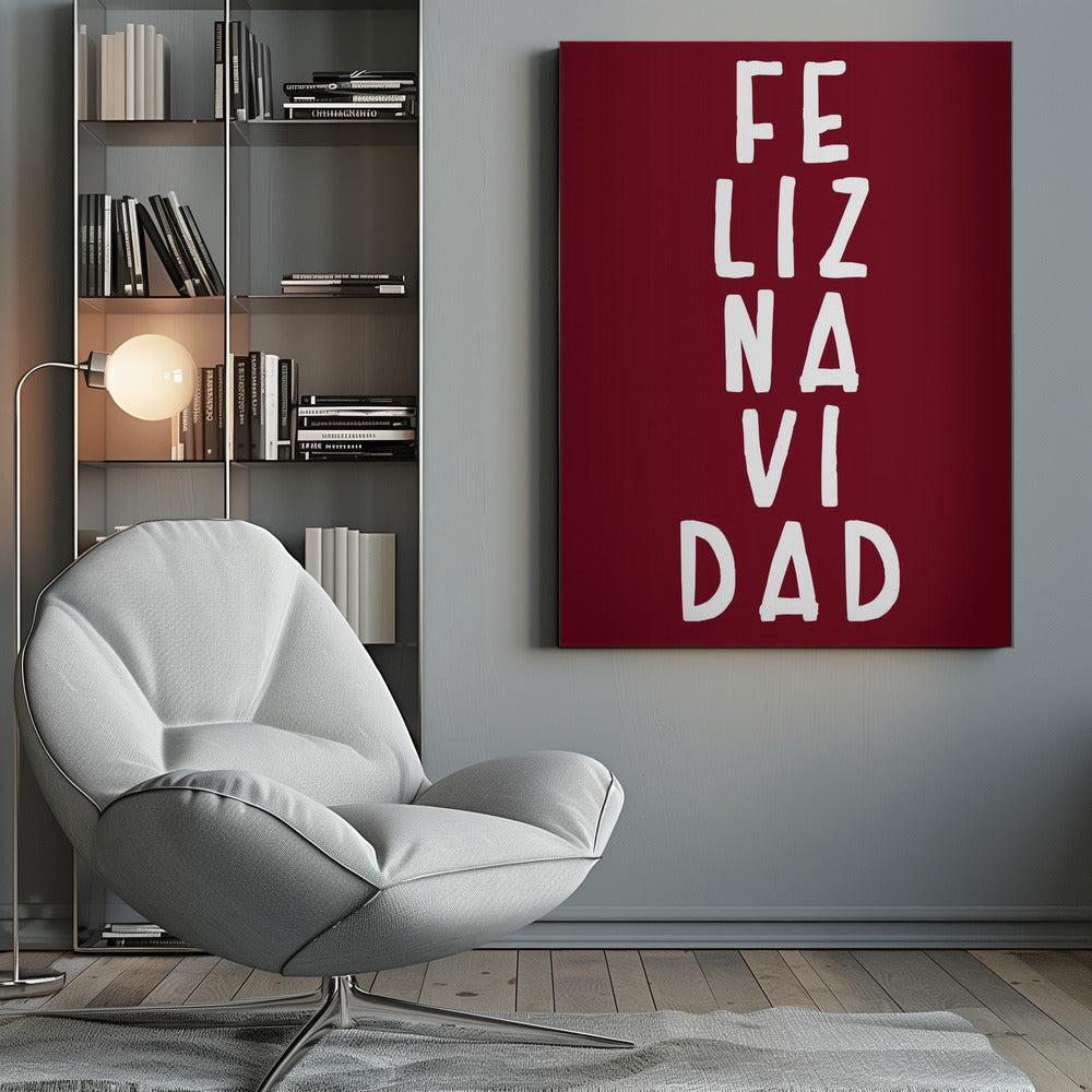 Wandkunst Simple Feliz Navidad Leinwandbild