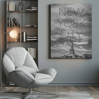 Wandbild NYC Freiheitsstatue | Text Skyline