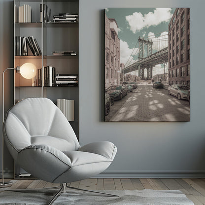 Wandbild NEW YORK CITY Manhattan Bridge | urbaner Vintage-Stil