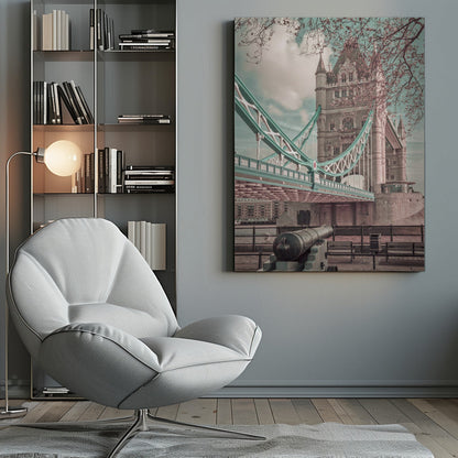 Wandbild LONDON Tower Bridge im Detail | urbaner Vintage-Stil