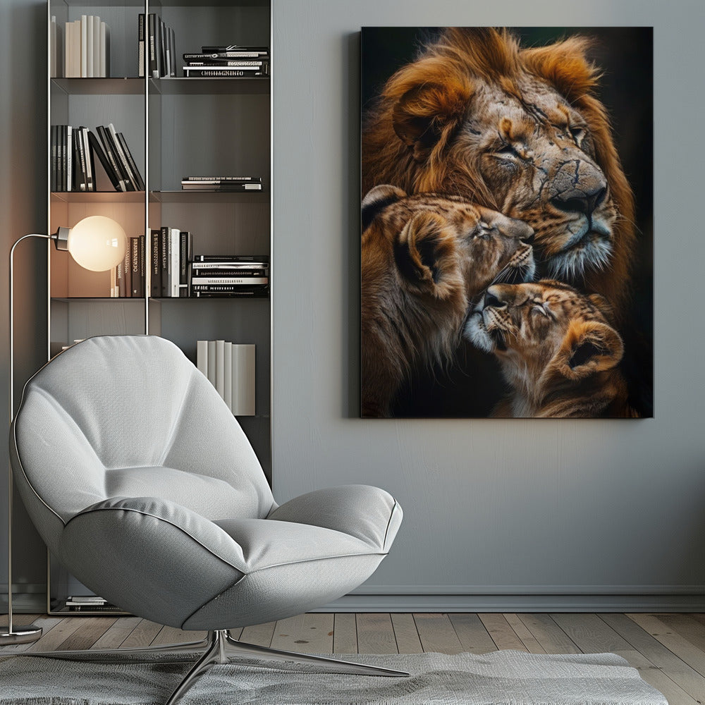 Wandbild Poster Löwenfamilie 2