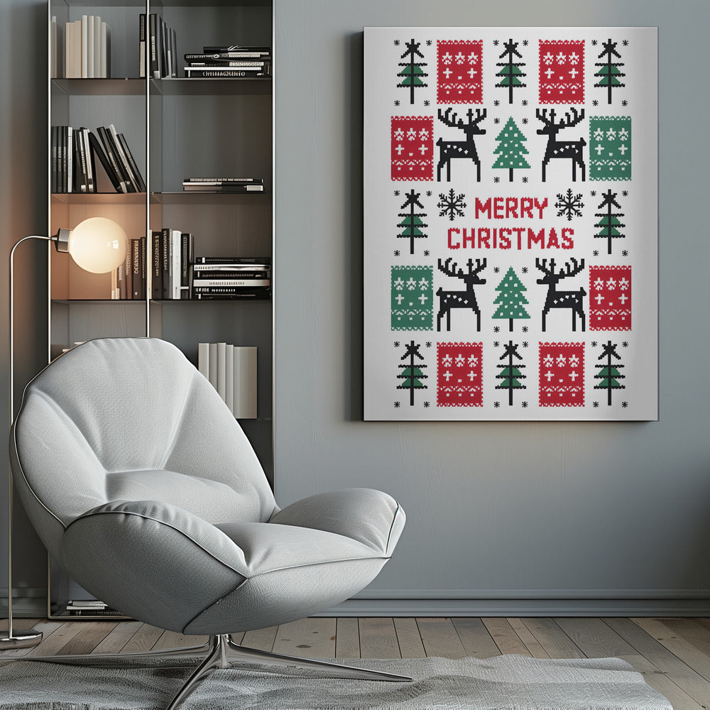 Wandbild Frohe Weihnachten Leinwanddruck