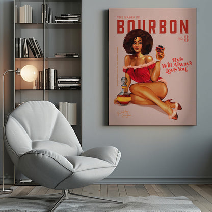 Wandkunst Babes of Bourbon Vol 8 Vintage Pin-up Girl mit Afro