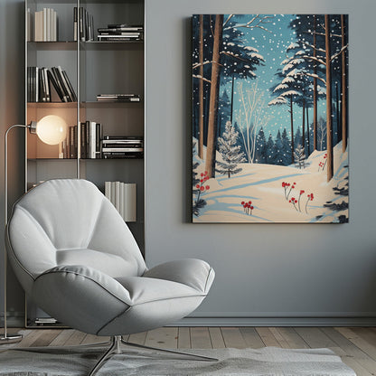 Wandbild Weihnachten Winterwald Leinwandbild
