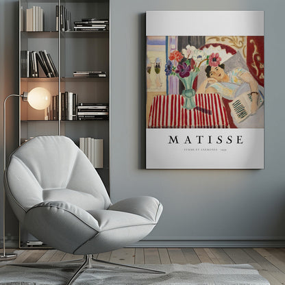 Wandbild Frau und Anemonen