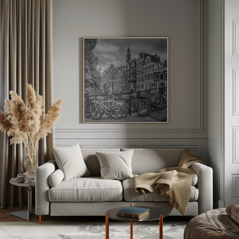 Wandbild AMSTERDAM Blumengracht schwarz & weiß