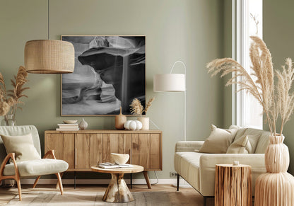 Wandbild MONOCHROMES ANTELOPE CANYON Fließender Sand