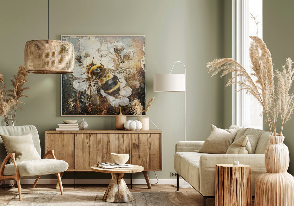 Wandbild Blumen Tiere Vintage-Kunst Illustration 08