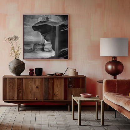 Wandbild MONOCHROMES ANTELOPE CANYON Fließender Sand