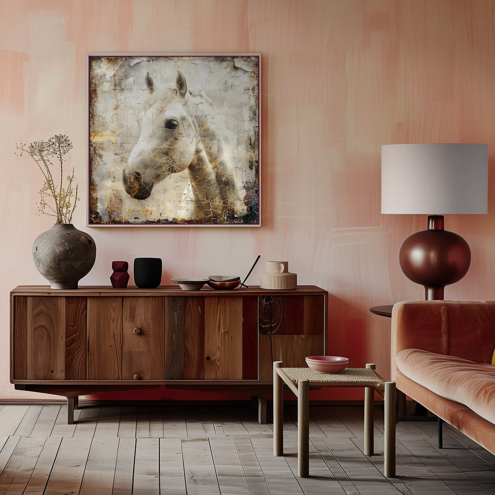 Wandbild Pferd Vintage-Kunst Illustration 02