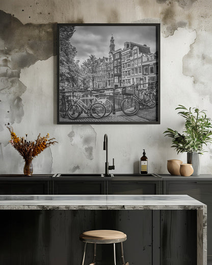 Wandbild AMSTERDAM Blumengracht schwarz & weiß