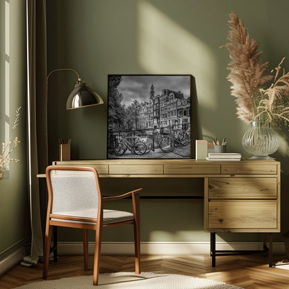 Wandbild AMSTERDAM Blumengracht schwarz & weiß