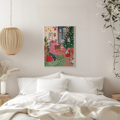 Wandbild Weihnachtskatzen in NY Leinwanddruck