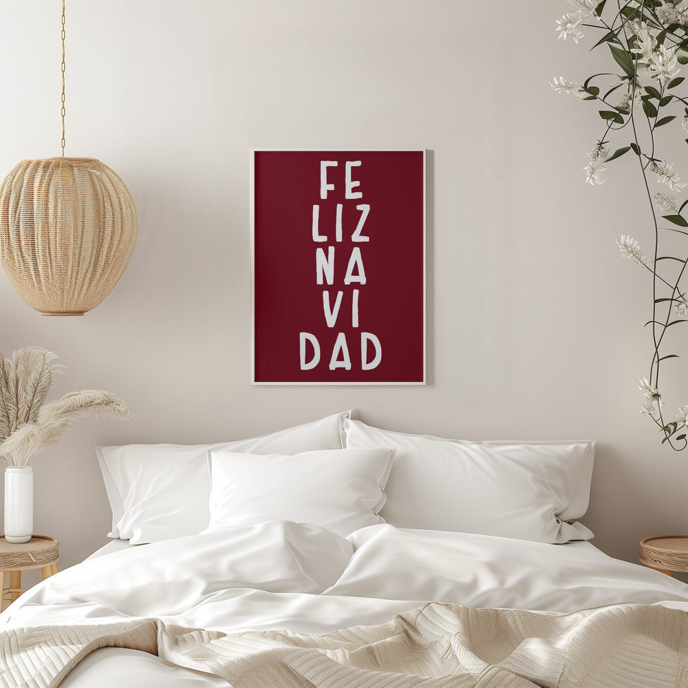 Wandkunst Simple Feliz Navidad Leinwandbild