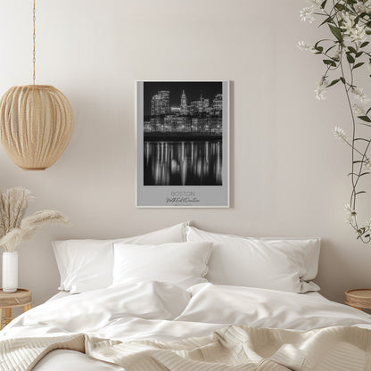 Wandbild BOSTON Abendliche Skyline von North End