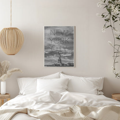 Wandbild NYC Freiheitsstatue | Text Skyline
