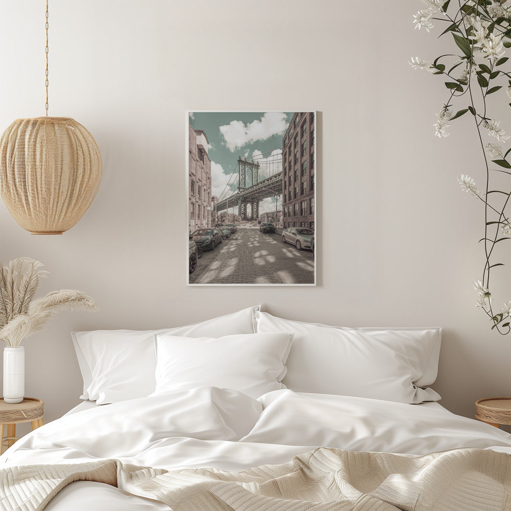 Wandbild NEW YORK CITY Manhattan Bridge | urbaner Vintage-Stil