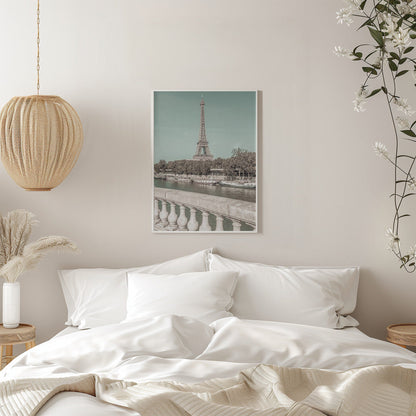 Wandbild PARIS Eiffelturm & Seine | urbaner Vintage-Stil