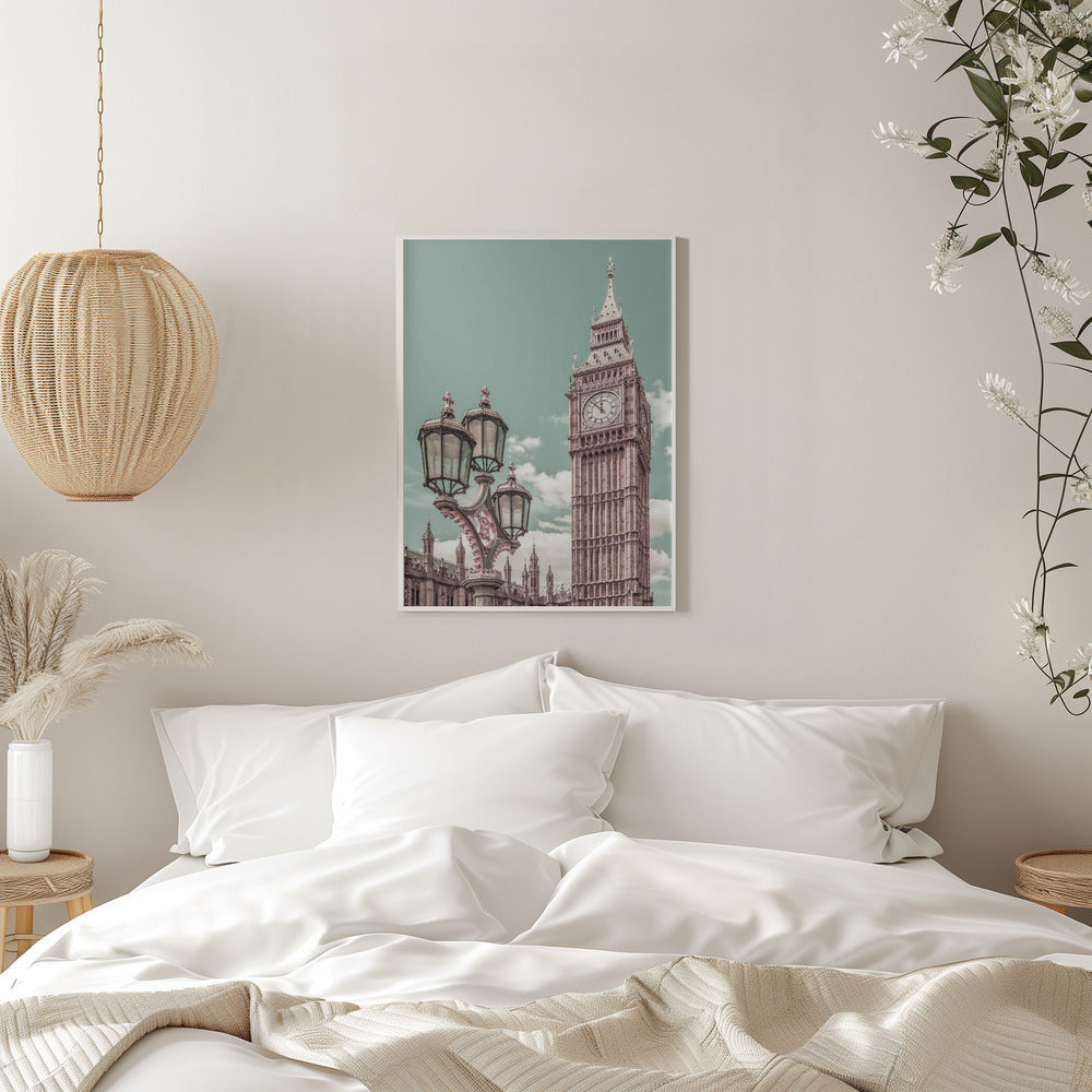 Wandbild LONDON Elizabeth Tower | urbaner Vintage-Stil