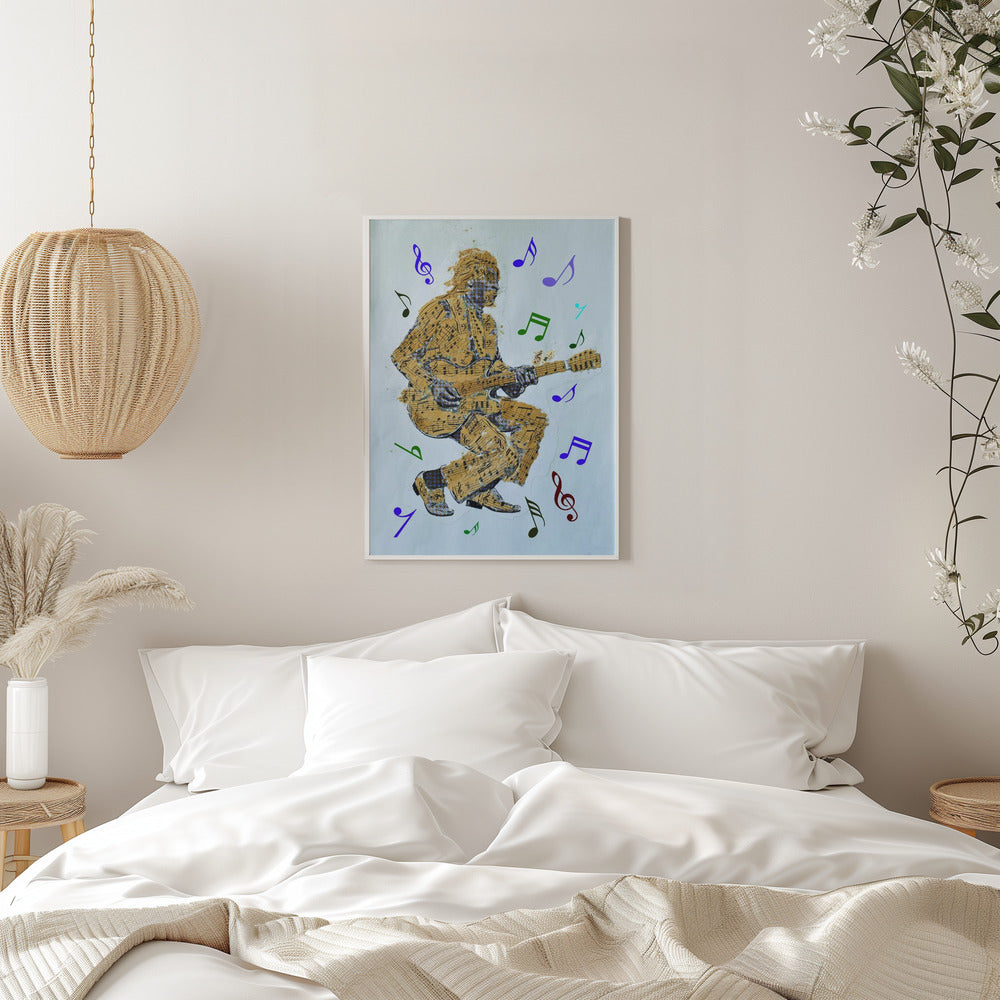 Wandbild Gitarrist Noten Leinwanddruck