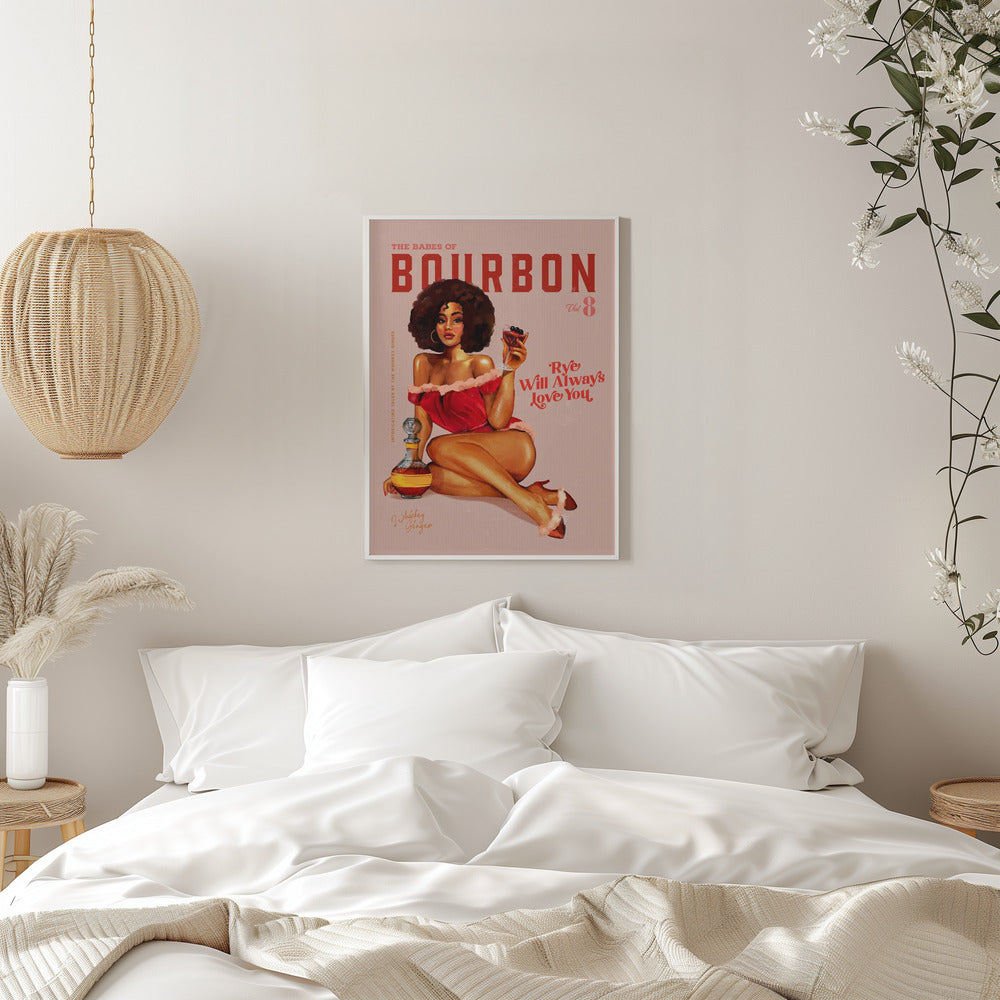 Wandkunst Babes of Bourbon Vol 8 Vintage Pin-up Girl mit Afro