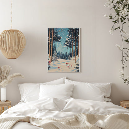 Wandbild Weihnachten Winterwald Leinwandbild