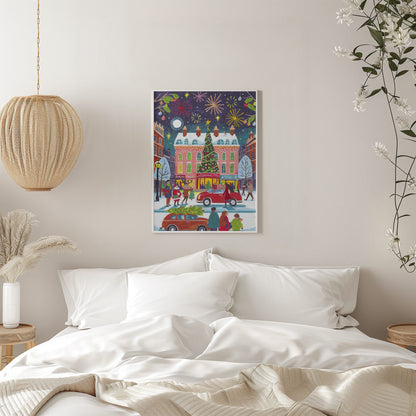 Wandbild Weihnachten in der Stadt Leinwanddruck