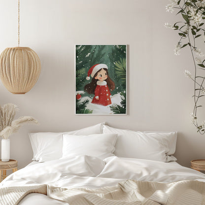 Wandbild Weihnachtsmädchen Leinwanddruck