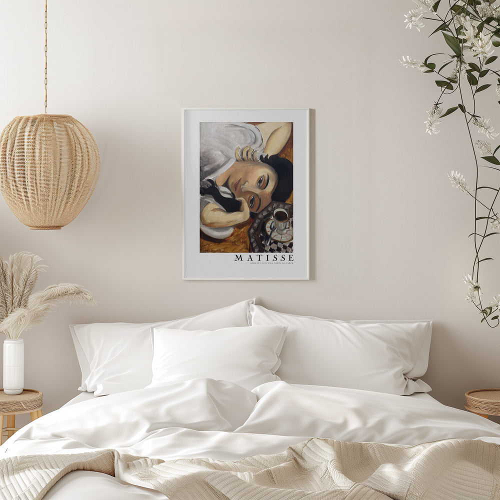 Wall art Lorette Con Una Tazza Di Caffe 1916 Boarder