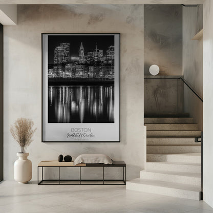 Wandbild BOSTON Abendliche Skyline von North End
