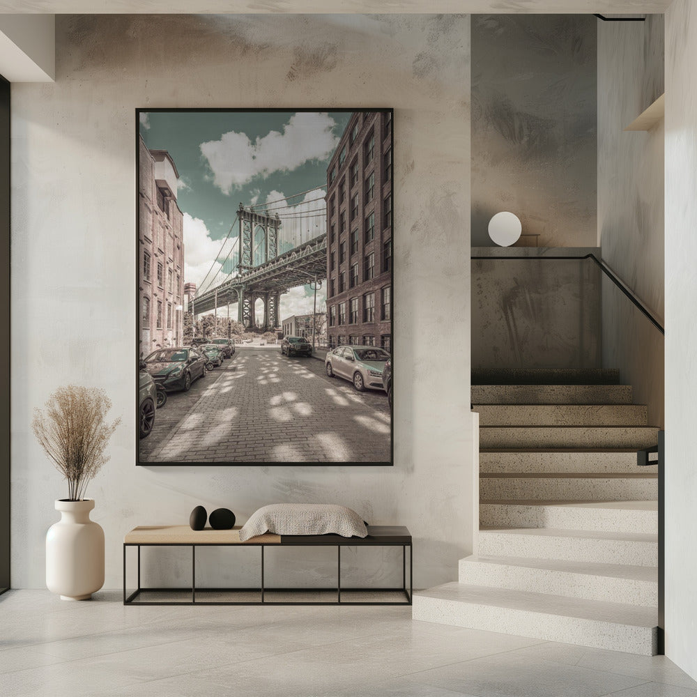 Wandbild NEW YORK CITY Manhattan Bridge | urbaner Vintage-Stil