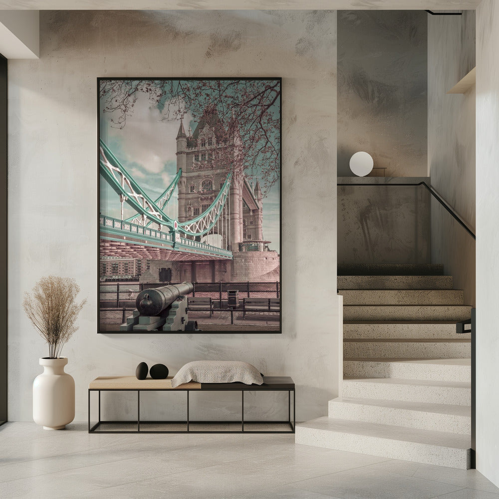 Wandbild LONDON Tower Bridge im Detail | urbaner Vintage-Stil