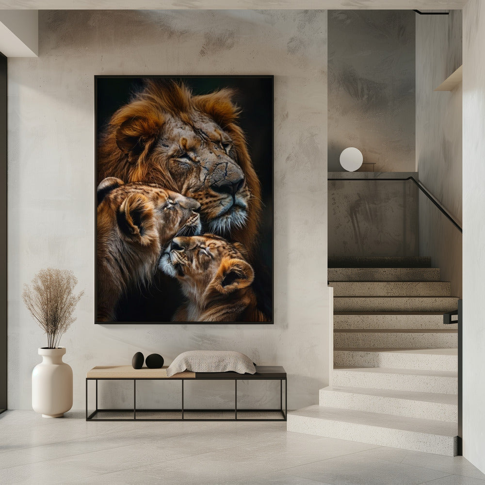 Wandbild Poster Löwenfamilie 2