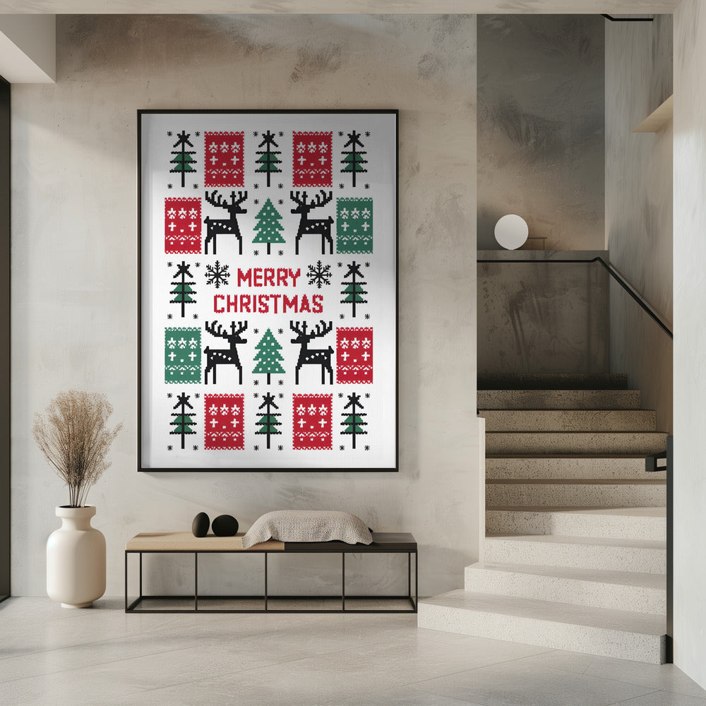 Wandbild Frohe Weihnachten Leinwanddruck