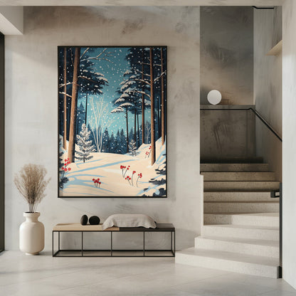Wandbild Weihnachten Winterwald Leinwandbild