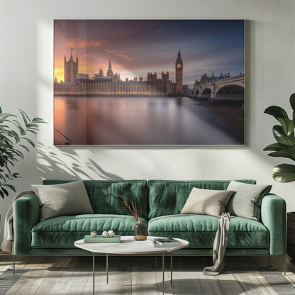 Wandbild London Palace of Westminster Sonnenuntergang