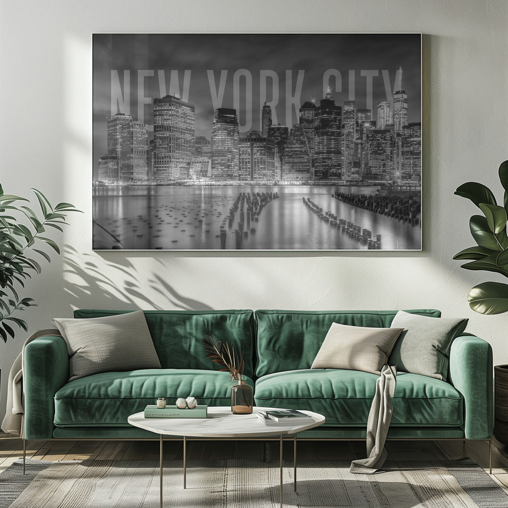 Wandkunst NEW YORK CITY Skyline Monochrom