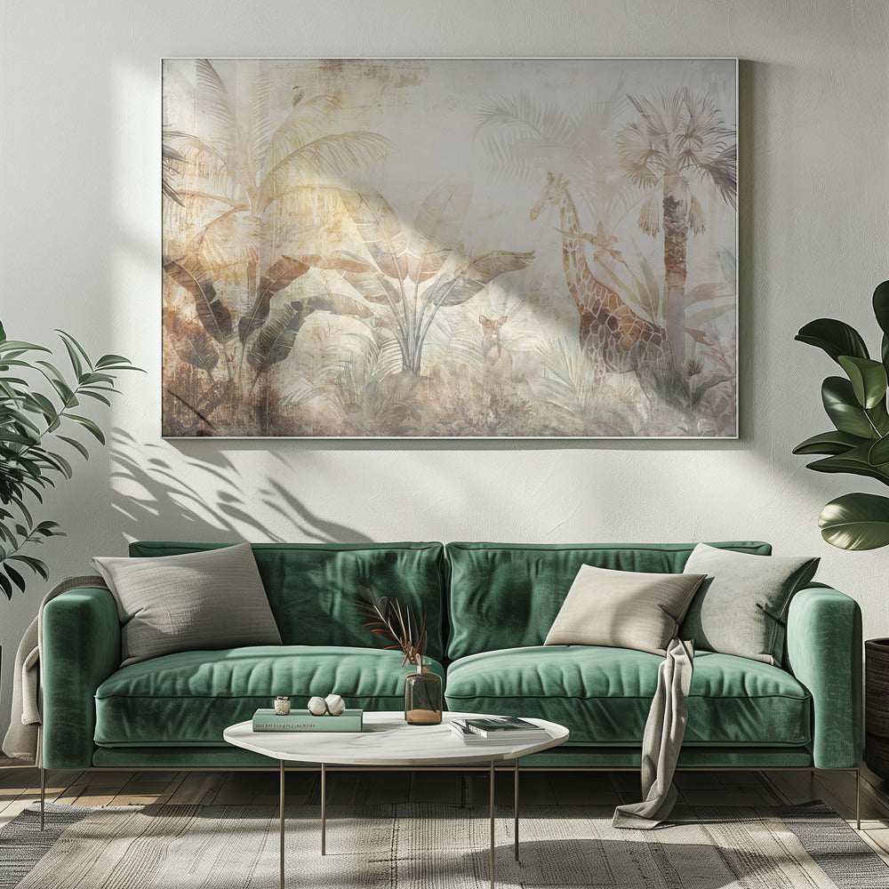 Wandbilder Dschungelblätter Kunstillustration Wandbild 06