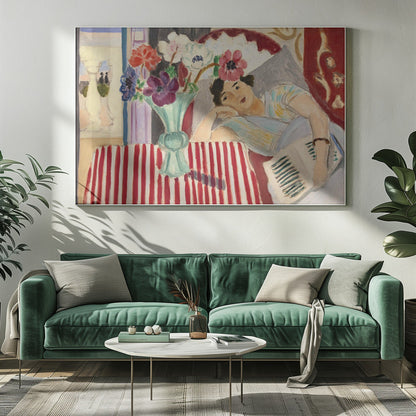 Wandbild Femme Et Anémones