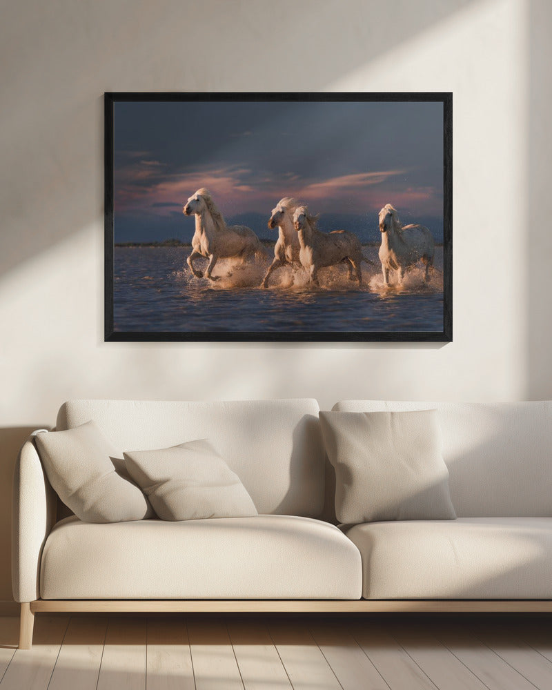 Wandkunst Engel der Camargue. Pferde