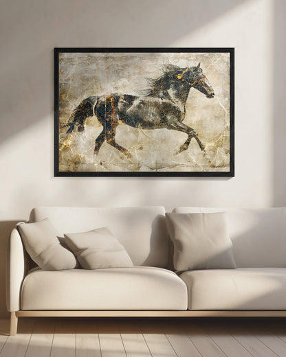 Wandbild Pferd Vintage Kunst Illustration 03