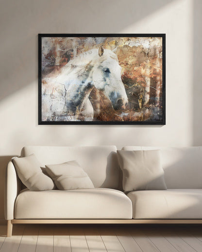 Wandbild Pferd Tier Vintage Kunst Illustration Wandkunst 05