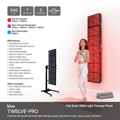 Kivo TWELVE Series - Extra Large Red Light Therapy Panel