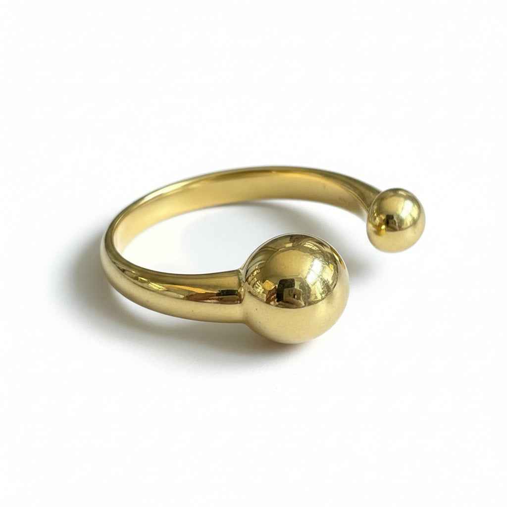 Open Ball Ring - Gold Stainless Steel